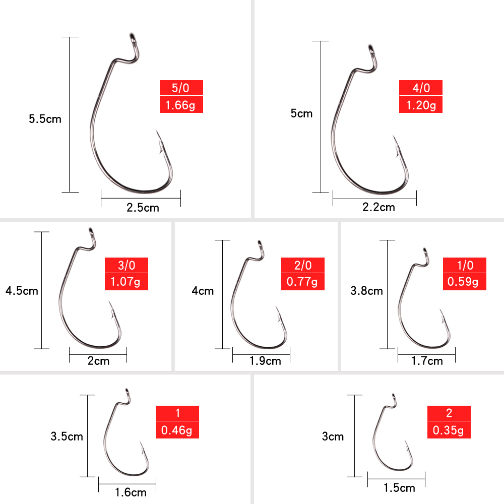 LUSHAZER 10pcs/lot Carbon Stee - Fishing Hook Offset 评论和价格