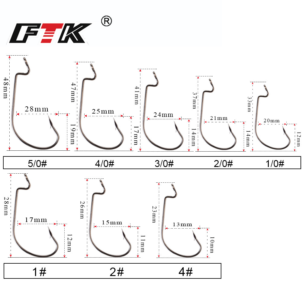 FTK 12-20PCS Offset Fishing Ho - Fishing Hook Offset 评论和价格