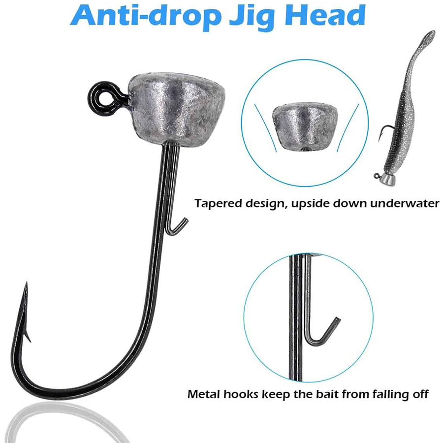 Mushroom Head Fishing Rigs Jig - Fishing Hook Weedless 评论和价格