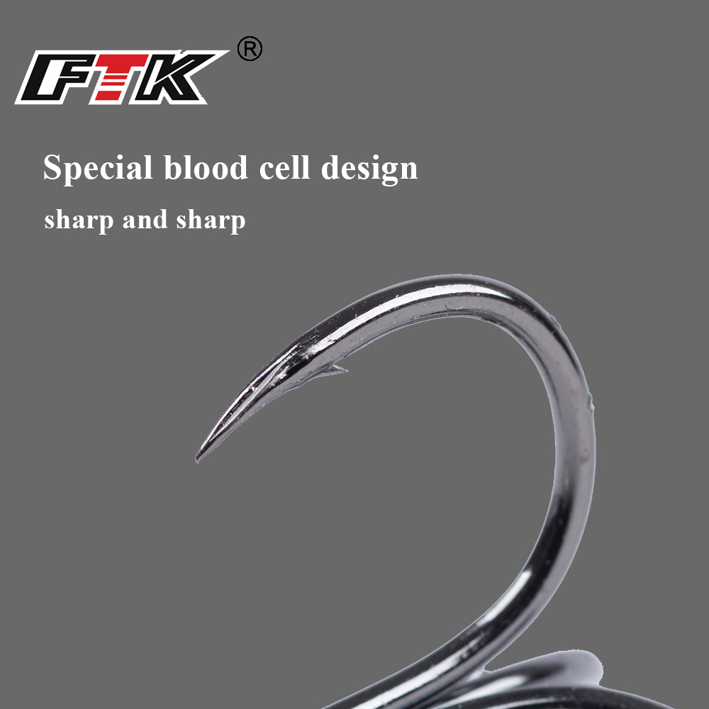 FTK 15-20pcs Overturned Treble - Fishing Hook Offset 评论和价格