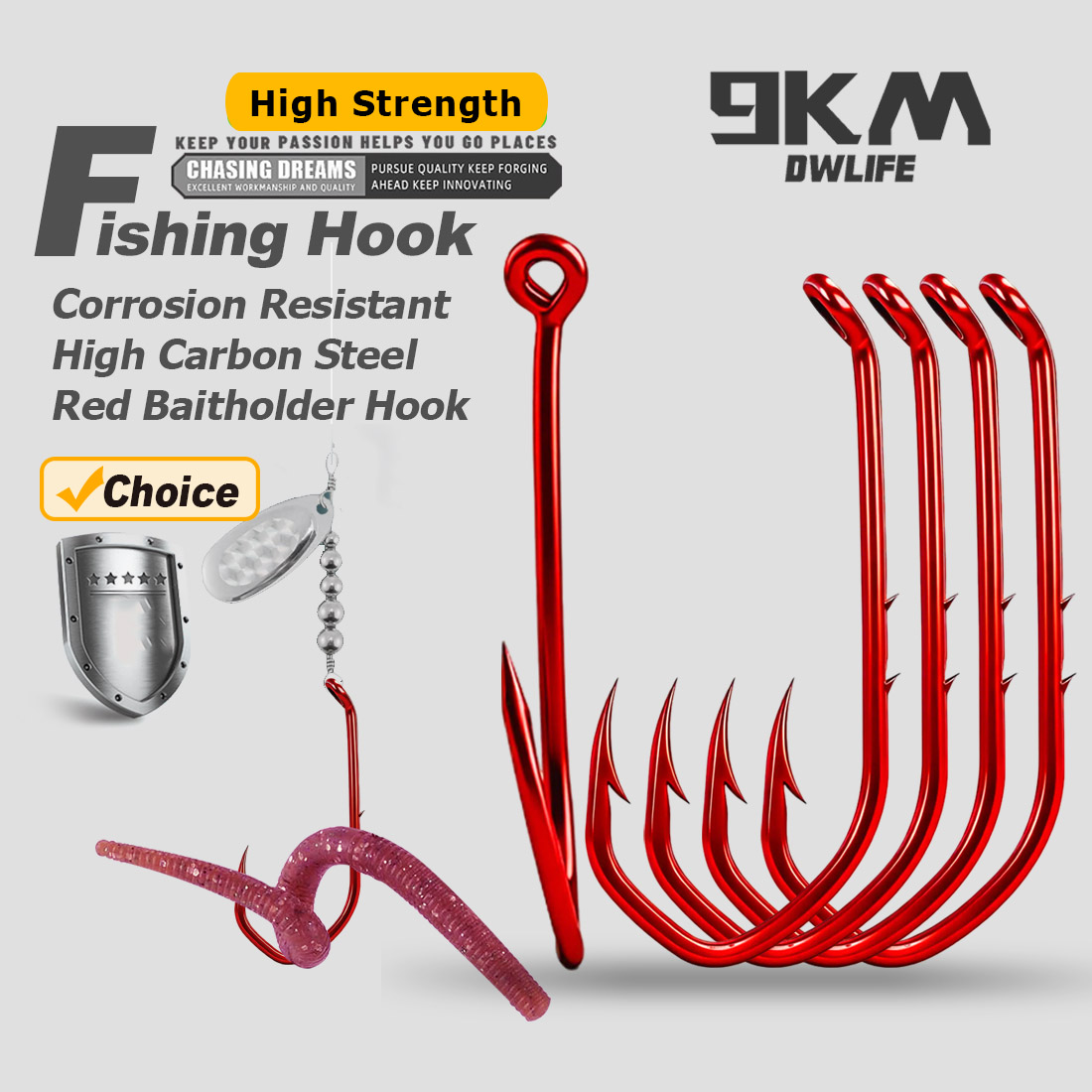 9KM Baitholder Hook 50-100pcs  - Fishing Hook Offset 评论和价格